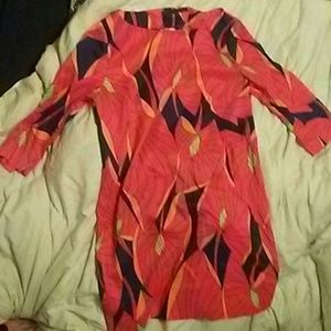 ⭐Zara orange floral retro tunic dress